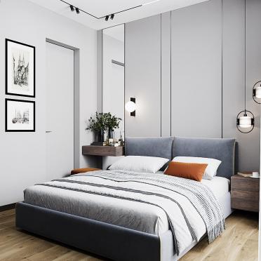 Интерьер спальни cветильниками над кроватью  смотреть на Basicdecor