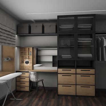 Интерьер c рабочим местом, кладовкой и постирочной  смотреть на Basicdecor