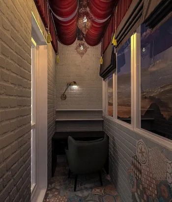 Интерьер балкона c рабочим местом  смотреть на Basicdecor