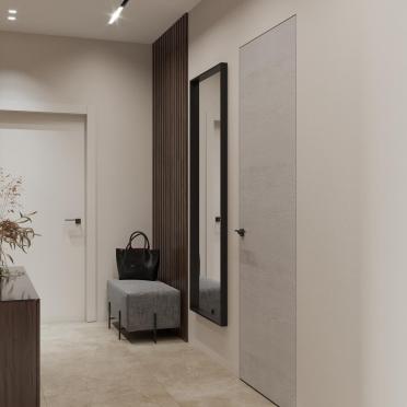 Интерьер прихожей с зеркалом на двери  смотреть на Basicdecor