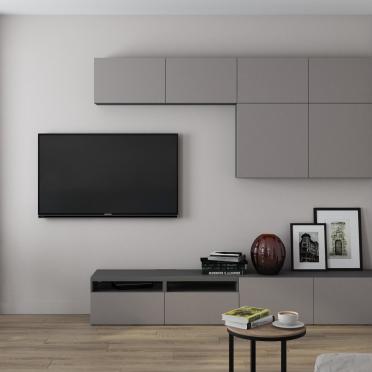Интерьер гостиной с телевизором на стене  смотреть на Basicdecor