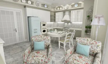 Интерьер кухни в стиле кантри, шебби-шике и провансе смотреть на Basicdecor