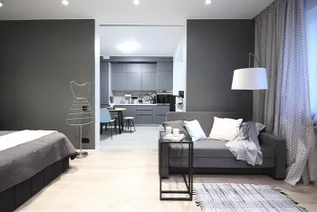 Интерьер гостиной c подсветкой  смотреть на Basicdecor