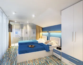 Интерьер с две кровати в современном стиле смотреть на Basicdecor