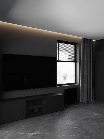 Интерьер гостиной с нишей с подсветкой  смотреть на Basicdecor