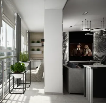 Интерьер с балконом в современном стиле смотреть на Basicdecor