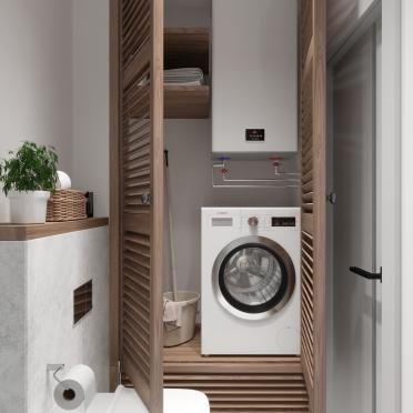 Интерьер ванной с постирочной  смотреть на Basicdecor
