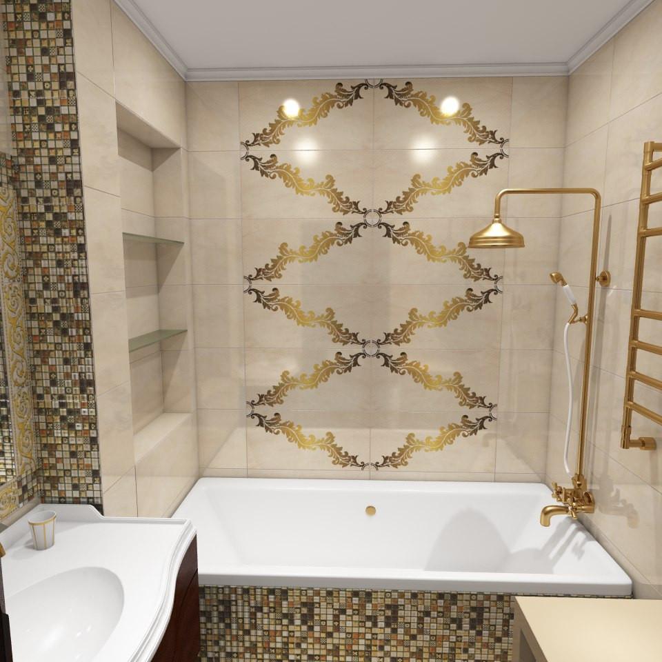 Интерьер ванной в стиле лофт, в стиле кантри, барокко и рококо