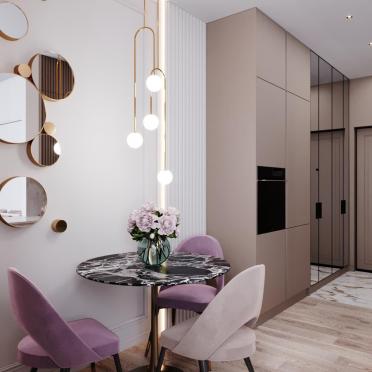 Интерьер гостиной cветильниками над столом в современном стиле смотреть на Basicdecor