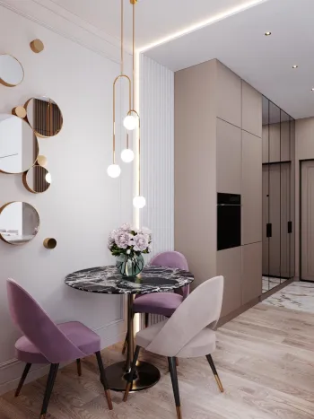 Интерьер гостиной cветильниками над столом в современном стиле смотреть на Basicdecor