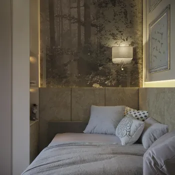 Интерьер детской cветильниками над кроватью  смотреть на Basicdecor