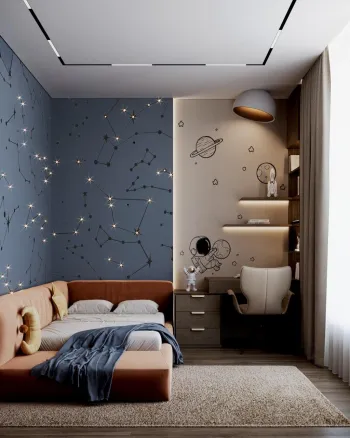 Интерьер детской с нишей с подсветкой и с подсветкой  смотреть на Basicdecor