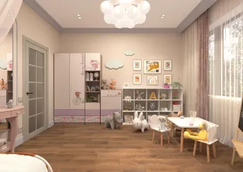 Интерьер детской с для девочки и для новорожденных  смотреть на Basicdecor