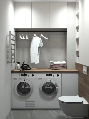 Интерьер ванной с постирочной  смотреть на Basicdecor
