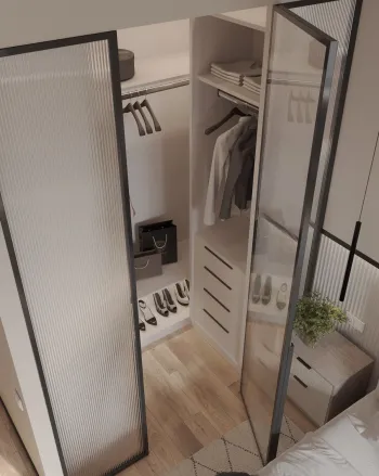 Интерьер прихожей с гардеробной и хранением верхней одежды  смотреть на Basicdecor