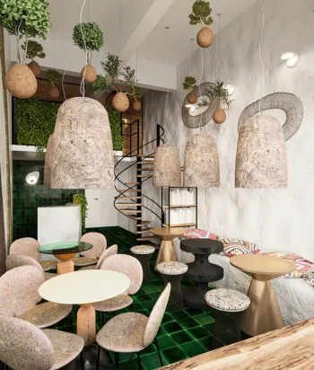 Интерьер кафе и ресторана в стиле фьюжн и бохо смотреть на Basicdecor