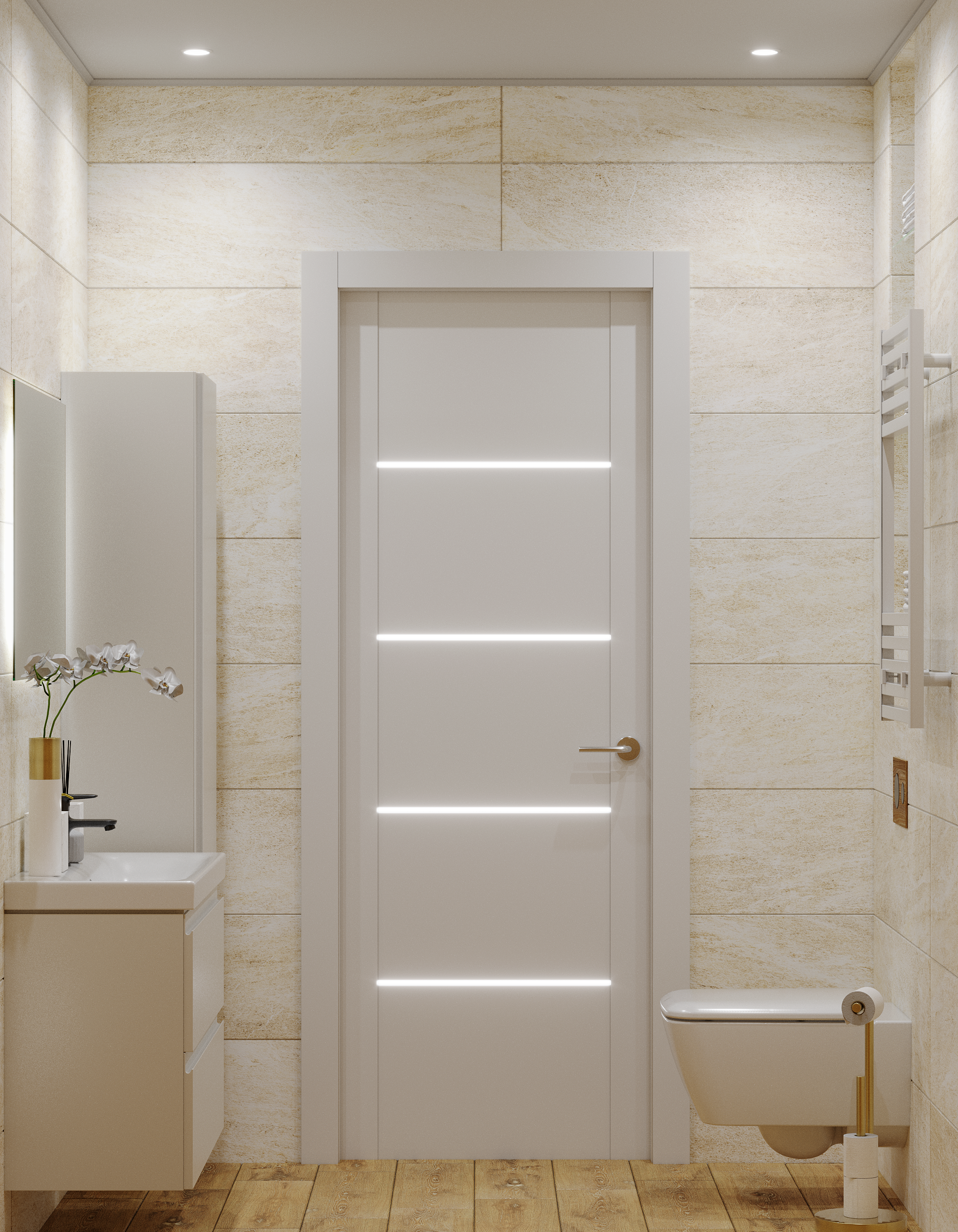 Интерьер ванной с подсветкой настенной, подсветкой светодиодной и с подсветкой