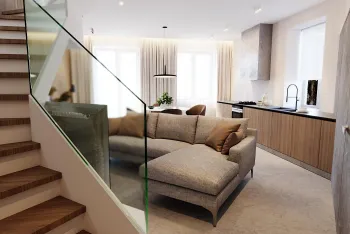 Интерьер гостиной с объединенной гостиной  смотреть на Basicdecor