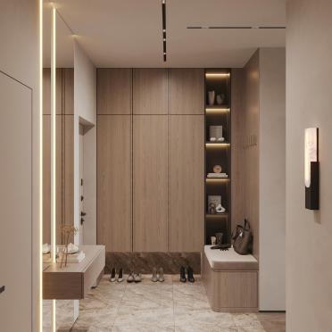 Интерьер прихожей с нишей с подсветкой и с подсветкой  смотреть на Basicdecor