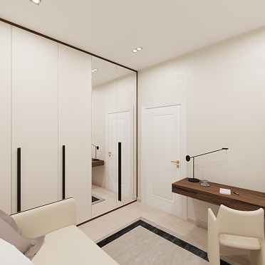 Интерьер с проходной и зеркалом на двери  смотреть на Basicdecor