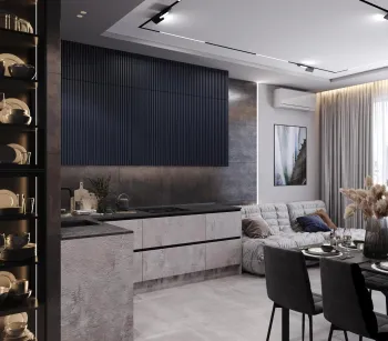 Интерьер кухни c подсветкой  смотреть на Basicdecor