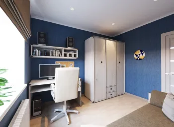 Интерьер c рабочим местом в современном стиле смотреть на Basicdecor