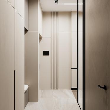 Интерьер прихожей с проходной и зеркалом на двери  смотреть на Basicdecor