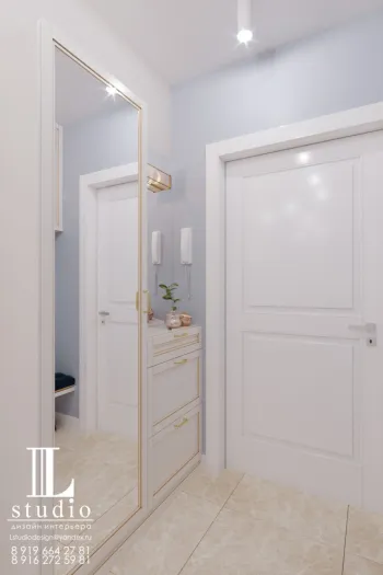 Интерьер с зеркалом на двери в неоклассике смотреть на Basicdecor