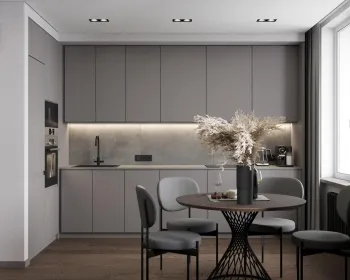 Интерьер кухни с нишей с подсветкой и с подсветкой  смотреть на Basicdecor