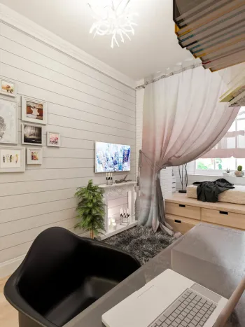 Интерьер детской c рабочим местом в скандинавском стиле смотреть на Basicdecor