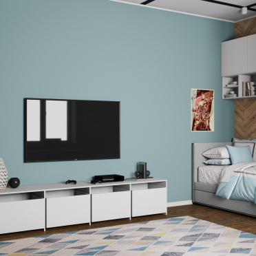 Интерьер гостиной с телевизором на стене  смотреть на Basicdecor