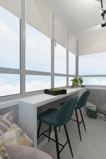 Интерьер кухни с окном и балконом в современном стиле смотреть на Basicdecor