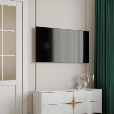 Интерьер с телевизором на стене  смотреть на Basicdecor