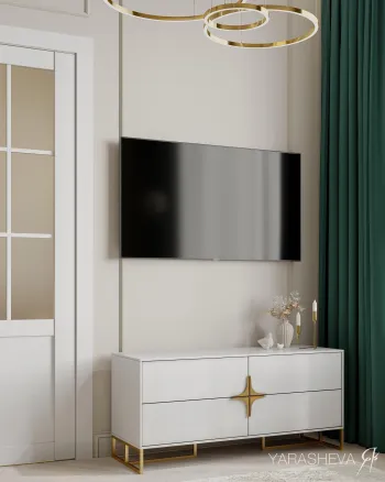 Интерьер с телевизором на стене  смотреть на Basicdecor