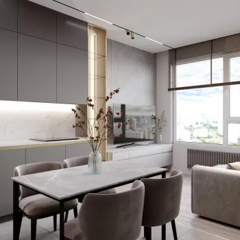 Интерьер кухни c подсветкой  смотреть на Basicdecor