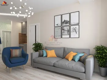 Интерьер гостиной с проходной в современном стиле смотреть на Basicdecor
