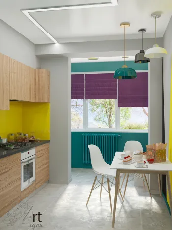Интерьер кухни с жалюзи в модернизме смотреть на Basicdecor