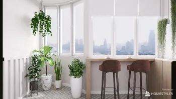 Интерьер балкона с жалюзи  смотреть на Basicdecor