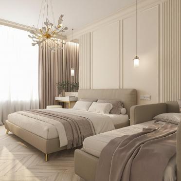 Интерьер спальни cветильниками над кроватью  смотреть на Basicdecor