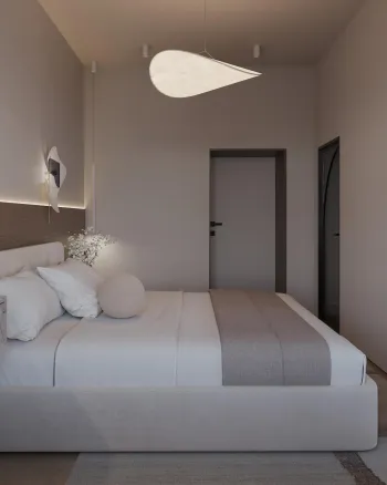 Интерьер спальни cветильниками над кроватью  смотреть на Basicdecor