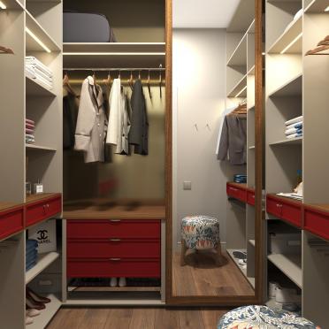 Интерьер гардеробной с гардеробной  смотреть на Basicdecor