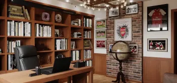Интерьер кабинета c рабочим местом  смотреть на Basicdecor