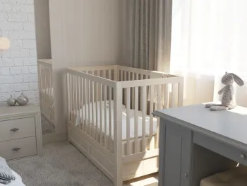 Интерьер детской c рабочим местом и для новорожденных  смотреть на Basicdecor