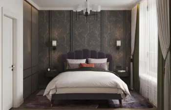 Интерьер спальни cветильниками над кроватью  смотреть на Basicdecor
