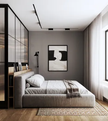 Интерьер спальни cветильниками над кроватью  смотреть на Basicdecor