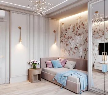 Интерьер детской cветильниками над кроватью  смотреть на Basicdecor