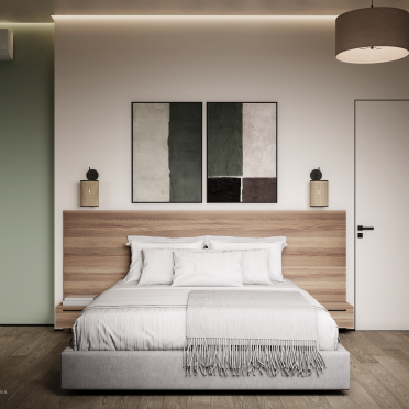 Интерьер спальни cветильниками над кроватью  смотреть на Basicdecor
