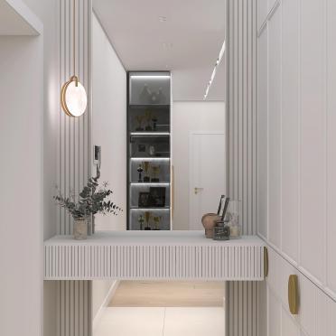 Интерьер прихожей с проходной и ресепшном  смотреть на Basicdecor