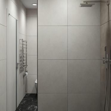 Интерьер ванной с душевой из плитки  смотреть на Basicdecor