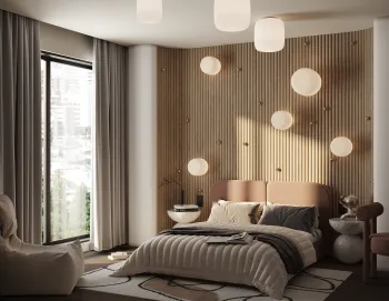 Интерьер спальни cветильниками над кроватью  смотреть на Basicdecor
